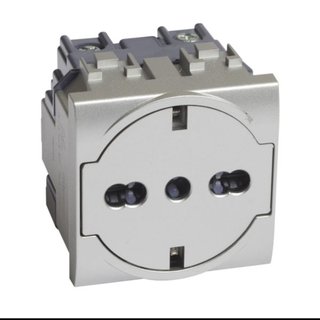 BTicino Flat socket German and Italian standard 2 P+E 16 A 250 Vac — NT4140/16F