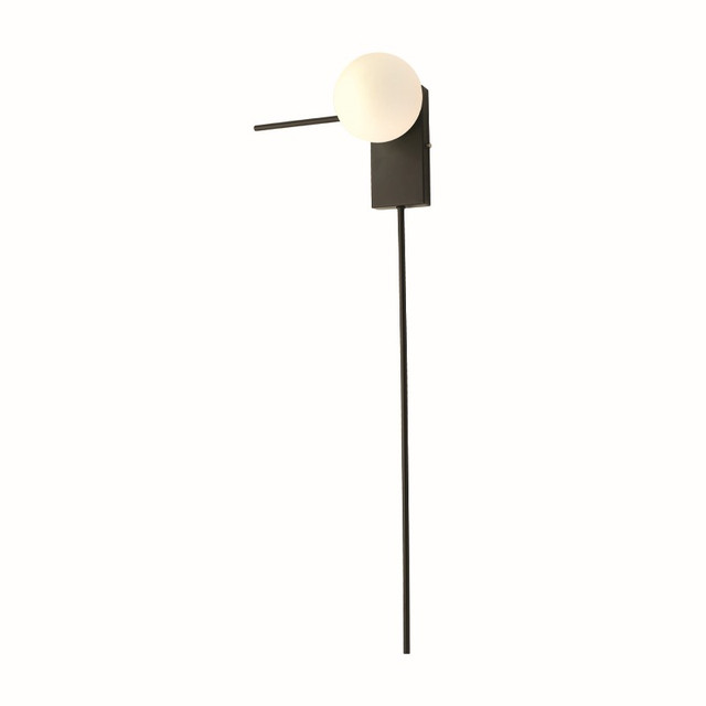 ACA Lighting WALL LUMINAIRE 1xG9 CYCLOPS BLACK METAL+ WHITE GLASS 30Χ17Χ85CM — OD94581WLB