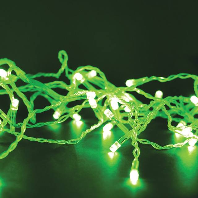 ACA Lighting 180LED STRING LIGHTS PER 5cm GREEN ADAPTOR 31VDC & 8 FUNCTIONS IP44 3m TRANSPARENT CABLE — X08180522 — manufacturer representative image