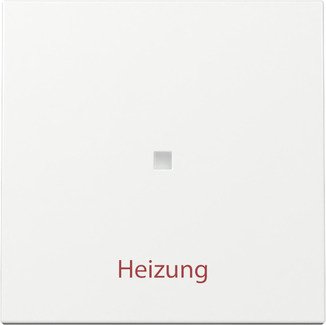 Gira Rocker with control window and imprint “Heizung Ein/Aus” pure white glossy — 367803