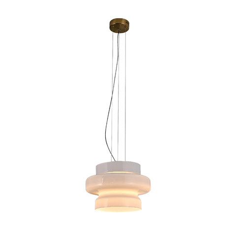ACA Lighting FORM-PENDANT LAMP WHITE METAL + GLASS 1ΧE27 60W IP20 — manufacturer representative image