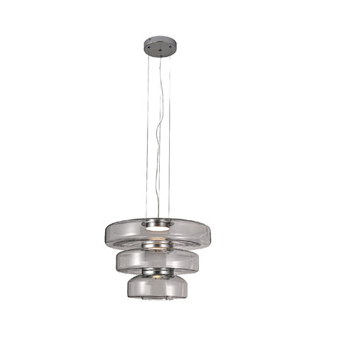 ACA Lighting GLACIA-PENDANT LAMP SILVER METAL + GLASS LED 12W 3000K-4000K-6000K 1020LM IP20 — manufacturer representative image