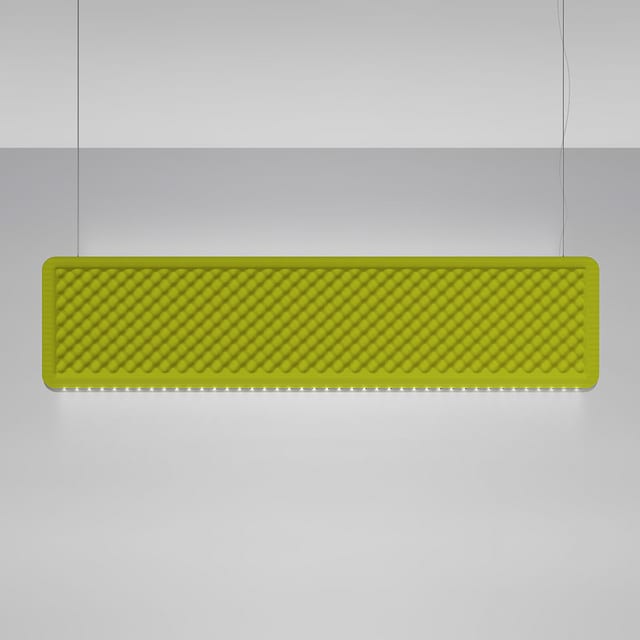 Artemide Eggboard Baffle - 1600x400 - Suspension - Direct Sharp + Indirect Diffused - 4000K - Dimmable DALI - Green — AZ22451