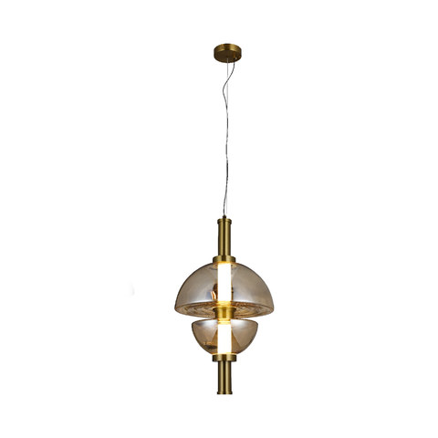 ACA Lighting CONE-PENDANT LAMP GOLD METAL +AMBER GLASS LED 15W 3000K-4000K-6000K 1200LM IP20 — manufacturer representative image