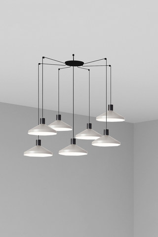 Faro Barcelona KOMBO 400 7L Grey pendant lamp — manufacturer representative image
