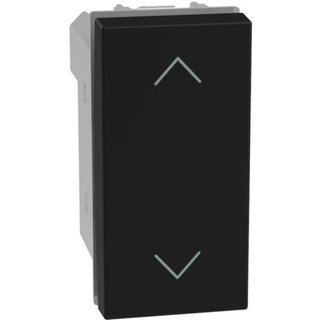 BTicino Double pushbutton with interlock with UP and DOWN symbol - 1 module - dark — YD4037N