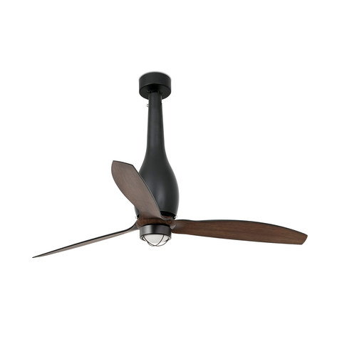 Faro Barcelona ETERFAN M LED Matt black/walnut fan 3000K — manufacturer representative image