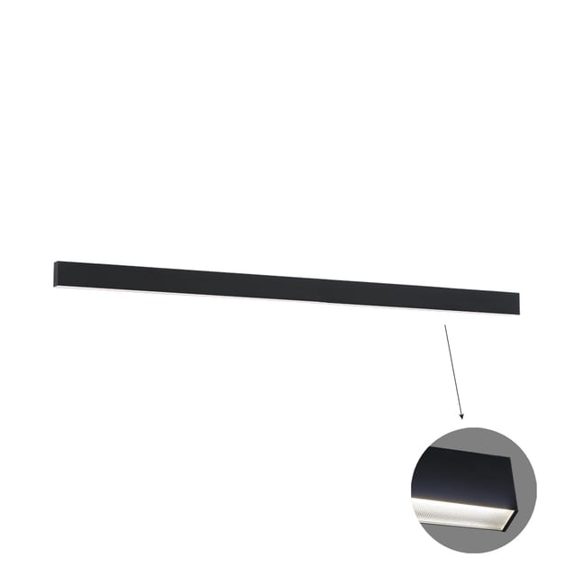 Viokef Linear Wall Lamp L2260 3000K Black Microprismatic Dim. Ciba — 3916-02226-3-B-M-D4