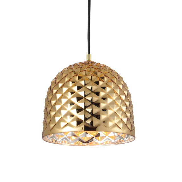 ACA Lighting NETTO PENDANT 1XE27 BRASS GLASS POLYGON Φ24ΧΗ120CM — V36352PB