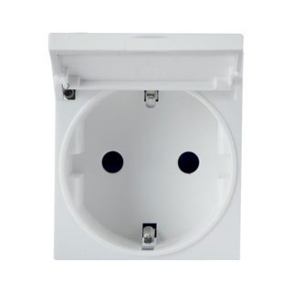 AVE 2P+E 16A SCHUKO SOCKET+LID WHITEK 2M — 446090SS