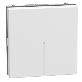 BTicino 4-way switch 1P 10AX 2 modules white, axial, lightable, screw & plate terminals — YW4054M2