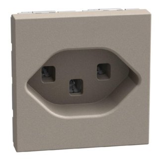 BTicino Swiss standard socket 2 P+E 16 A 250 V socket - 2 modules - stone — YG4164T23