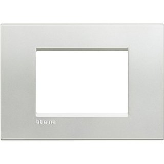 BTicino Square cover plate 3 modules - silver — LNA4803AG