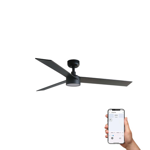 Faro Barcelona RUDDER 3 L Black/walnut fan 20W SWT TUYA — manufacturer representative image