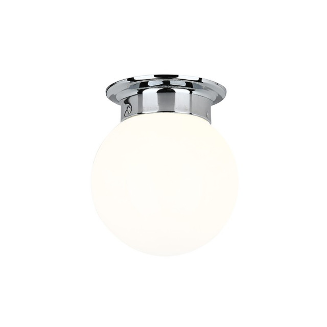 ACA Lighting WALL MOUNTED 1ΧΕ27 WHITE GLASS + CHROME METAL Φ15ΧΗ17CM CAPRI — SU0608WC