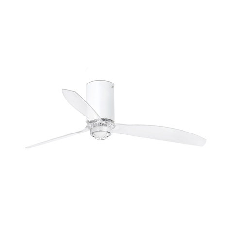 Faro Barcelona MINI TUBE FAN M LED Matt white/transparent fan 3000K — manufacturer representative image