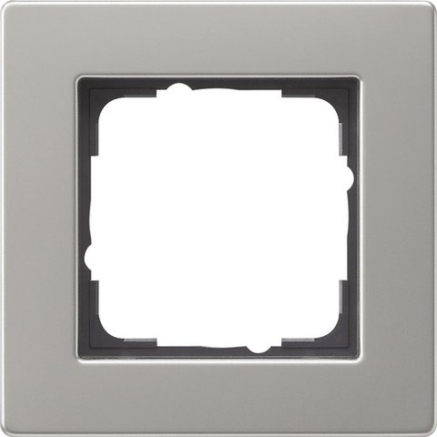 Gira E2 cover frame for flat installation stainless steel — 0211335