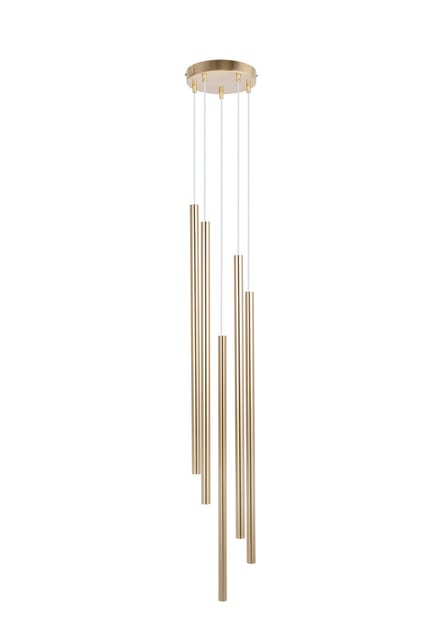 Sigma Pendant lamp SOPEL PREMIUM 5 round długi gold szczotkowany 40965