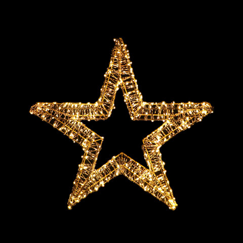 ACA Lighting LED CHRISTMAS STAR GOLDEN WW IP44 400LED 220-240 V/4.5V 3.6W 10% FLASHING 5M LEADWIRE 70x370x370MM — manufacturer representative image