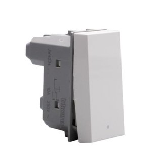 BTicino Pushbutton with 1 changeover contact 10 A 250 Va.c. - 1P (NO) / 1P (NC), lightable — JW4034