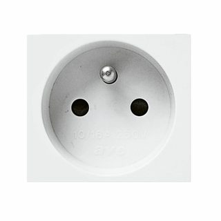 AVE French standard socket outlet 2P+E 16A 250V – shuttered – 2 modules — 45B92TS