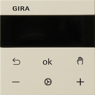 Gira System 3000 room temperature controller Display cream white glossy System 55 — 539301