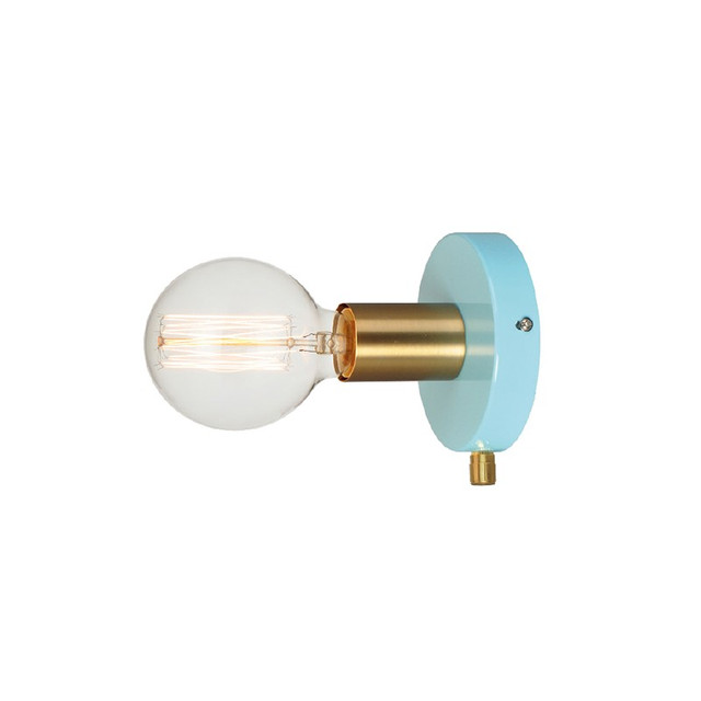 ACA Lighting NETTO WALL MOUNTED 1XE27 METAL TIRQUAZ + BRASS Φ12CM JOY — V36382MB