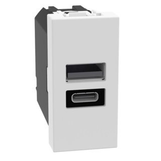 BTicino USB charger with 2 type A and C ports - 20W — RW4192AC