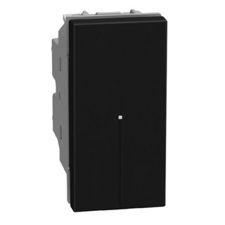BTicino 2- way switch 1P 10AX 1 module dark, axial, lightable, automatic terminals — YD4053A