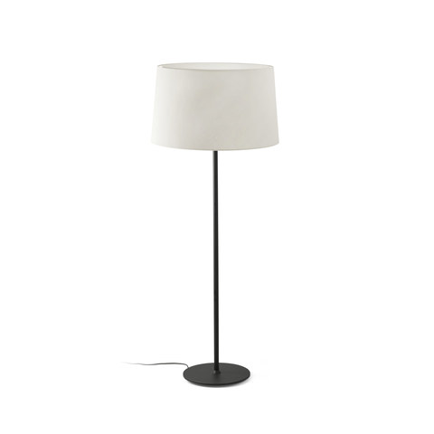 Faro Barcelona WINDSOR Black/Linen floor lamp — manufacturer representative image
