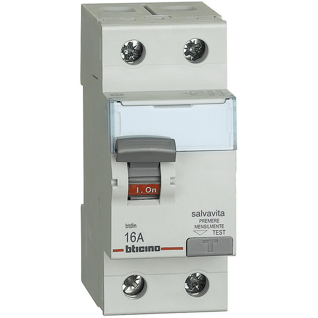 BTicino Earth leakage circuit breaker 2PIn= 16A - Idn= 10mA — G722AC16