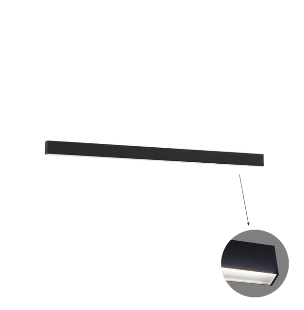 Viokef Linear Wall Lamp L1700 3000K Black Microprismatic Dim. Ciba — 3916-02170-3-B-M-D3