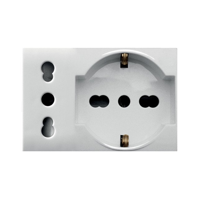AVE 2P+E 10/16A ITA STD+SCHUKO WHITEK 3M — 44609015MB