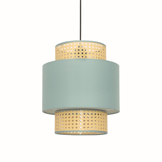 ACA Lighting PENDANT LIGHTING 1ΧΕ27 NISYROS ΒΕΡΑΜΑΝ FABRIC+MATTING RATTAN D30XH150CM — TF20831PG