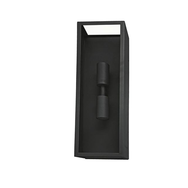 ACA Lighting SAND BLACK WALL LUMINAIRE CELIA 2XE27 IP44 WITH CLEAR GLASS — CELIA2WBK