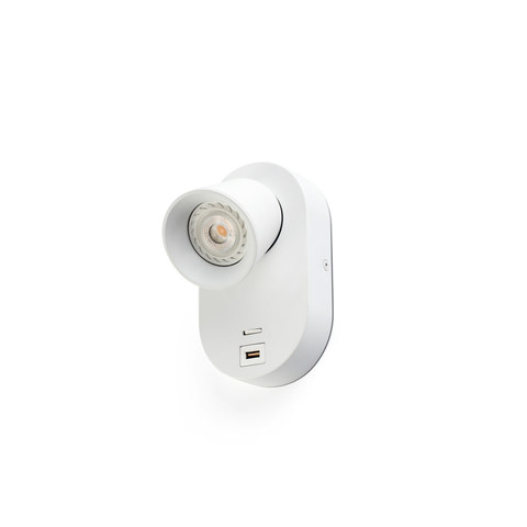 Faro Barcelona CORB USB A White wall lamp — manufacturer representative image