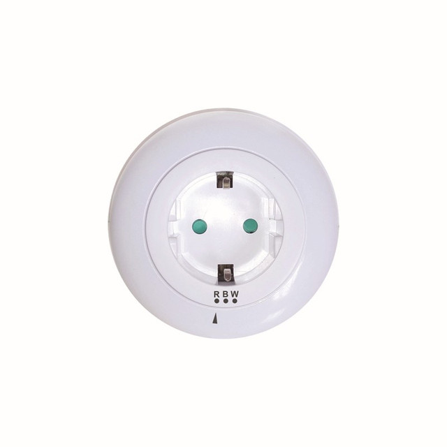 ACA Lighting LED NIGHT LAMP 0,5W WITH SOCKET, SENSOR, WHITE/BLUE/RED LIGHT, WHITE PLASTIC 230V IP20 — SF09LED