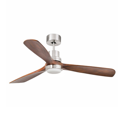 Faro Barcelona LANTAU L LED Ceiling fan nickel matt/walnut 3000K — manufacturer representative image