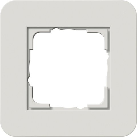 Gira E3 cover frame light grey soft touch with pure white glossy carrier frame light grey Soft Touch with pure white glossy carrier frame — 0211411
