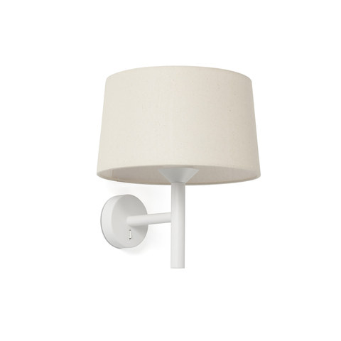 Faro Barcelona WINDSOR White/Linen wall lamp — manufacturer representative image