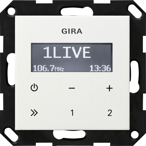Gira RDS FM radio w/o speaker System 55 p.white — manufacturer representative image