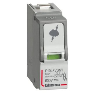 BTicino Replaceable cartridge for SPD for photovoltaic applications at 600Vdc — F10LFVSN1