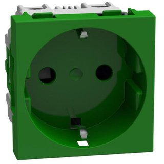 BTicino German standard socket 2P+E 16 A 250 V - 2 modules - green — Y4141G