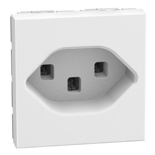 BTicino Swiss standard socket 2 P+E 16 A 250 V socket - 2 modules - white — YW4164T23