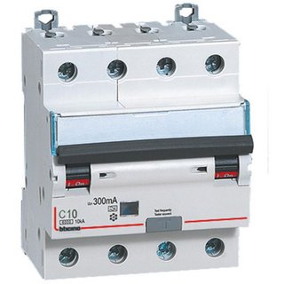 BTicino BTDIN60 - Rcbo 4P - type A - In= 10A - Icn= 6kA - Vn= 400Vac - Idn= 300mA — GN8844A10