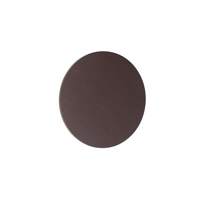 ACA Lighting NETTO WALL MOUNTED LUMINAIRE LED 24W 3000Κ 1920LM DARK BROWN LEATHER MDF CIRCLE Φ40ΧΗ3,6CM ECLIPSE — ZM1724LEDWDL — manufacturer representative image