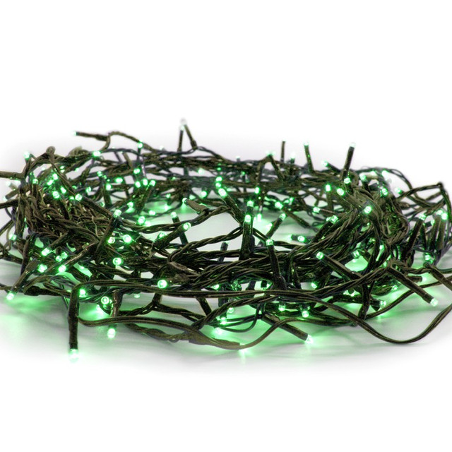 ACA Lighting 300 LED STRING LIGHTS (PER 5cm), GREEN, ADAPTOR (31VDC) & 8 FUNCTIONS,IP44, 15m, GREEN CABLE — X08300512 — manufacturer representative image