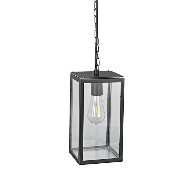 ACA Lighting SAND BLACK PENDANT LUMINAIRE CELIA 1XE27 IP44 WITH CLEAR GLASS — CELIA1PBK