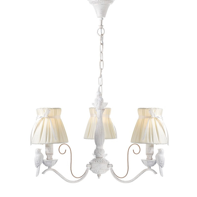 ACA Lighting PENDANT 3ΧΕ14 METAL WHITE/GOLD+WHITE SHADE Φ58ΧΗ84CM EKAVI — EG166083PW