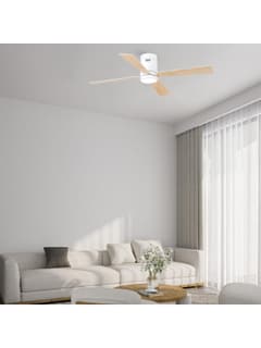 Zambelis 19137 CEILING FAN WHITE MAT MAPLE WOOD-WHITE 15W LED